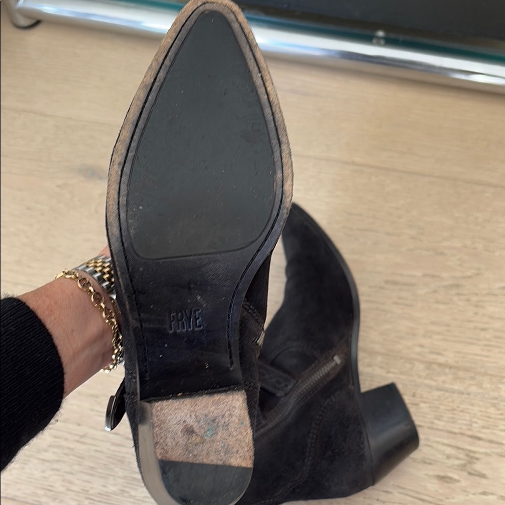 FRYE faded black suede western boot - Picture 6 of 8